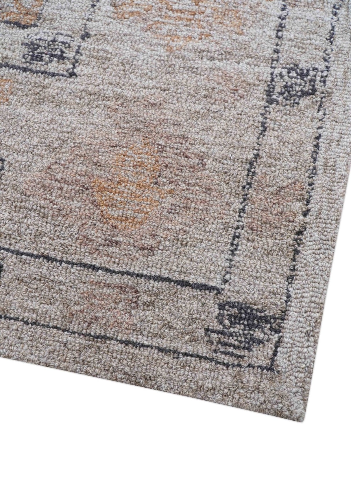 Alexa Custom Made Traditional Oushak Beige Hand Tufted wool rug