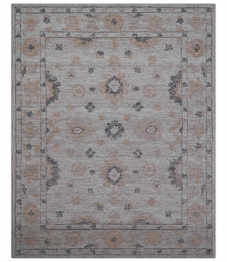 Alexa Custom Made Traditional Oushak Beige Hand Tufted wool rug