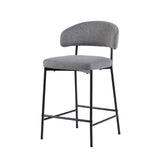 Alexis Modern Upholstered Curved Bar Stool, Set of 2-Dining / Kitchen-Parc Decor