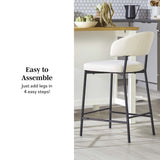 Alexis Modern Upholstered Curved Bar Stool, Set of 2-Dining / Kitchen-Parc Decor