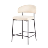 Alexis Modern Upholstered Curved Bar Stool, Set of 2-Dining / Kitchen-Parc Decor