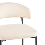 Alexis Modern Upholstered Curved Bar Stool, Set of 2-Dining / Kitchen-Parc Decor
