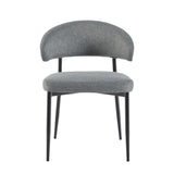 Alexis Modern Upholstered Curved Dining Chair, set of 2