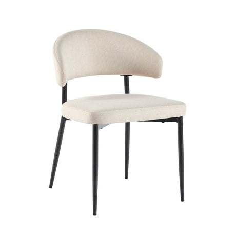 Alexis Modern Upholstered Curved Dining Chair, Set of 2-Dining / Kitchen-Parc Decor