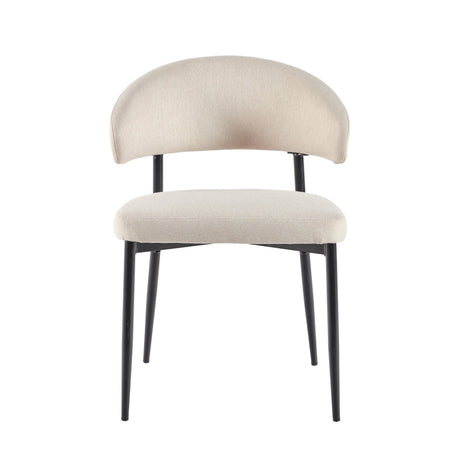 Alexis Modern Upholstered Curved Dining Chair, Set of 2-Dining / Kitchen-Parc Decor
