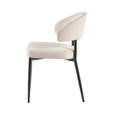 Alexis Modern Upholstered Curved Dining Chair, Set of 2-Dining / Kitchen-Parc Decor