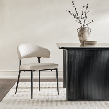 Alexis Modern Upholstered Curved Dining Chair, Set of 2-Dining / Kitchen-Parc Decor