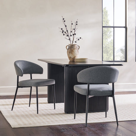 Alexis Modern Upholstered Curved Dining Chair, Set of 2-Dining / Kitchen-Parc Decor