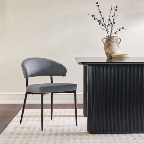 Alexis Modern Upholstered Curved Dining Chair, Set of 2-Dining / Kitchen-Parc Decor