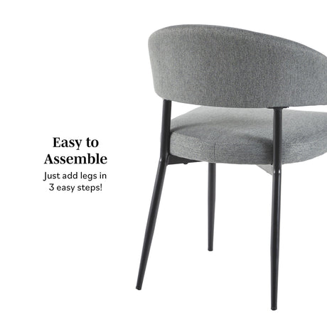 Alexis Modern Upholstered Curved Dining Chair, Set of 2-Dining / Kitchen-Parc Decor