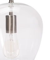 Allen + Roth 8"W 1-Light Bell Mini Pendant Light Fixture by Kichler Brushed Nickel with Clear Glass Shade Finish-Mini Pendant-Parc Decor