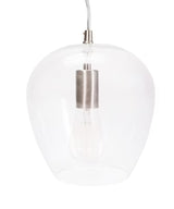 Allen + Roth 8"W 1-Light Bell Mini Pendant Light Fixture by Kichler Brushed Nickel with Clear Glass Shade Finish-Mini Pendant-Parc Decor