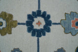 Allure Custom Made Ivory And Blue Traditional Oushak Hand Tufted Wool Rug