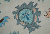 Allure Custom Made Traditional Design Peach And Blue Hand Tufted Wool Rug