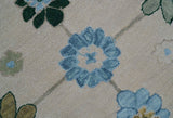 Allure Custom Made Traditional Oushak Beige And Blue Hand Tufted Wool Rug