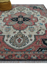 Allure Custom Made Turkish Design Beige Hand Knotted Wool Rug