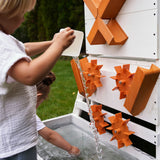 Aloe Wooden Outdoor Playhouse for Toddlers | Slide, Water Wheel Station, Steering Wheel & Sandbox
