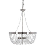 Alsy 16"W 4-Lights Bling Polished Nickel Pendant Chandelier with Crystal Glass Beads