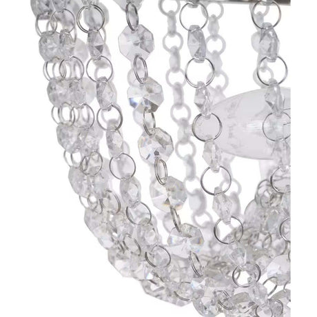 Alsy 16"W 4-Lights Bling Polished Nickel Pendant Chandelier with Crystal Glass Beads