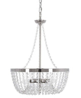 Alsy 16"W 4-Lights Bling Polished Nickel Pendant Chandelier with Crystal Glass Beads-Chandelier-Parc Decor