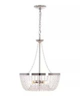 Alsy 16"W 4-Lights Bling Polished Nickel Pendant Chandelier with Crystal Glass Beads-Chandelier-Parc Decor