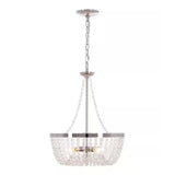 Alsy 16"W 4-Lights Bling Polished Nickel Pendant Chandelier with Crystal Glass Beads
