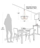 Alsy 16"W 4-Lights Bling Polished Nickel Pendant with Crystal Glass Beads