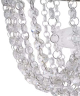 Alsy 16"W 4-Lights Bling Polished Nickel Pendant with Crystal Glass Beads
