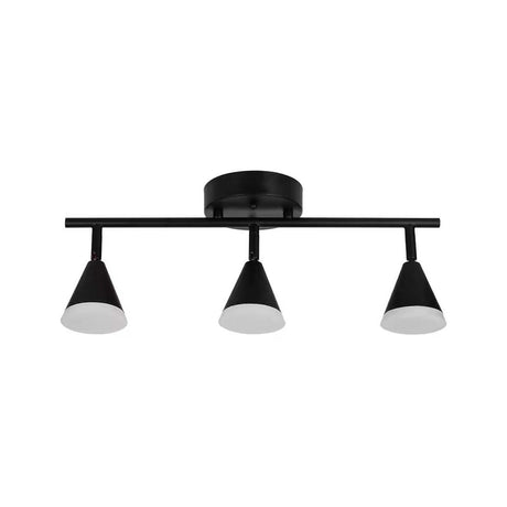 Alsy 19"W 3-Light LED Track Bar Modern Light Fixture, Matte Black with Frosted Acrylic Shades