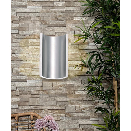 Alumilux Diverge 5"H 2-Light LED Outdoor Wall Sconce Light Fixture Satin Aluminum Finish by ET2