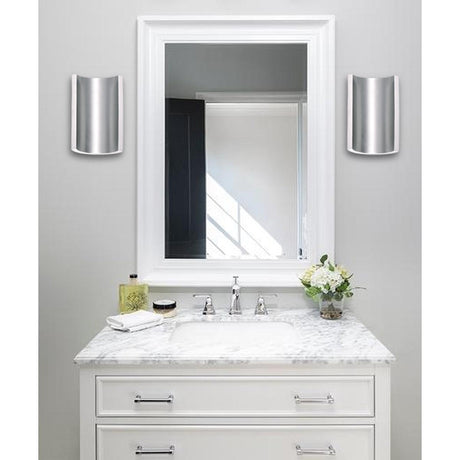 Alumilux Diverge 5"H 2-Light LED Outdoor Wall Sconce Light Fixture Satin Aluminum Finish by ET2-Outdoor Wall Light-Parc Decor