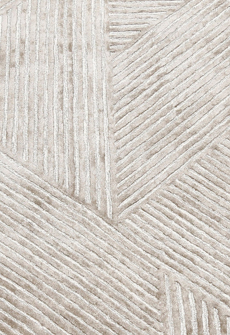 Amber Modern Geometrical Beige Hand Tufted Wool Rug