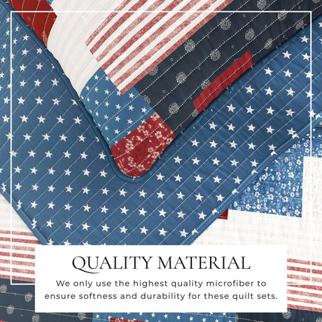 Americana Patchwork Quilt Set - Lowel Collection-Quilts & Comforters-Parc Decor