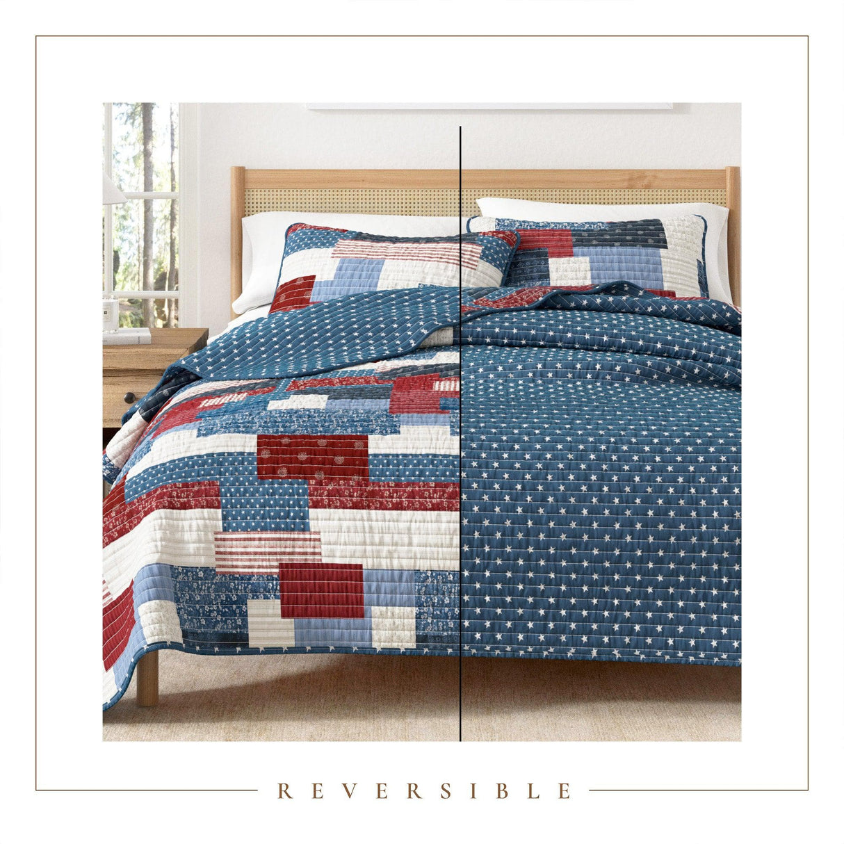 Americana Patchwork Quilt Set - Lowel Collection-Quilts & Comforters-Parc Decor