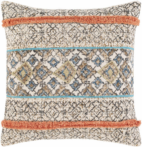 Amigo Boho Geometric Orange Accent Pillow-Throw Pillows-Parc Decor