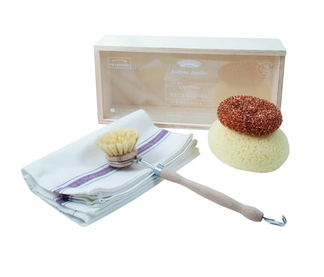 Andrée Jardin Sustainable Dish Cleaning Kit in Wooden Box-Kitchen Tools-Parc Decor