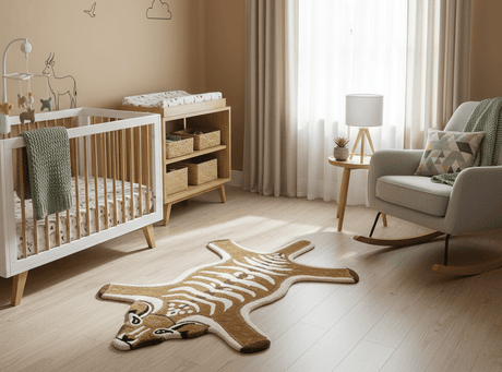 Animal Deer Brown Hand Tufted 3x5 Wool Area Rug-Parc Decor