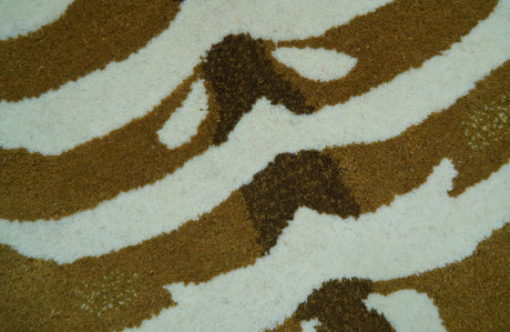 Animal Deer Brown Hand Tufted 3x5 Wool Area Rug-Parc Decor