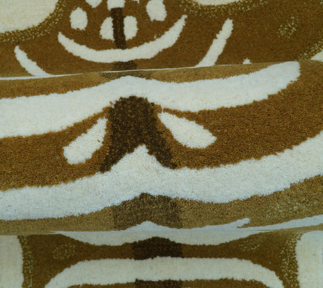 Animal Deer Brown Hand Tufted 3x5 Wool Area Rug-Parc Decor