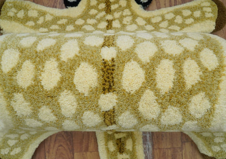 Animal Giraffe Brown Hand Tufted 2x3 Wool Area Rug