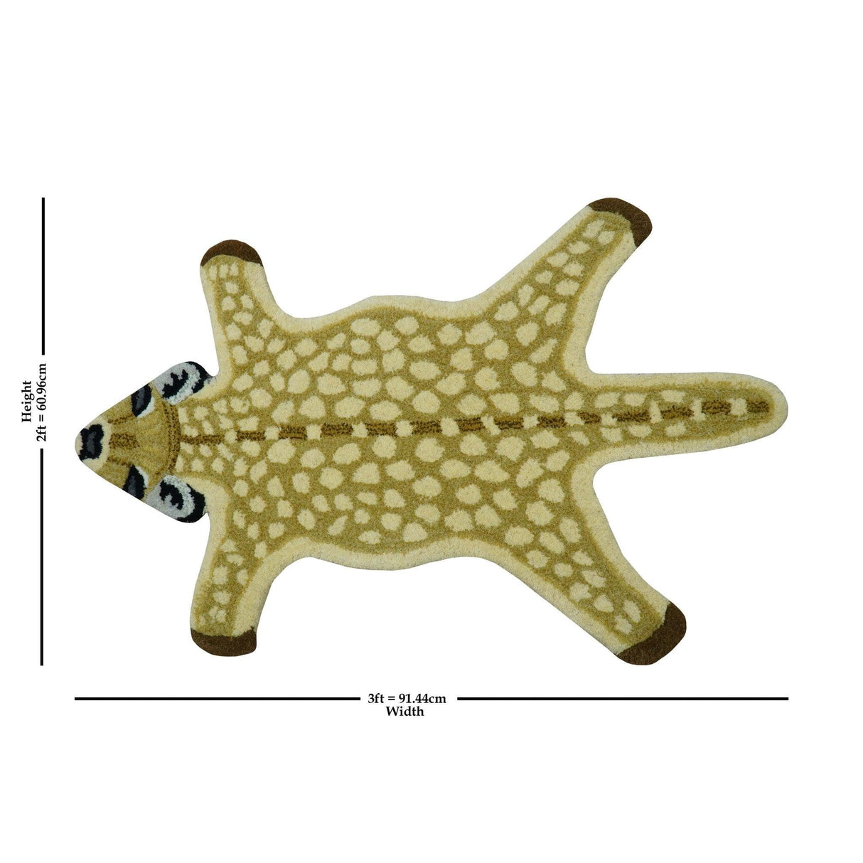 Animal Giraffe Brown Hand Tufted 2x3 Wool Area Rug-Parc Decor