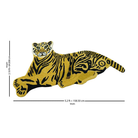 Animal Gold Tiger 3x5 Hand Tufted Wool Area Rug-Parc Decor