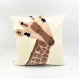 Animal Jungle Giraffe Wool Throw Pillow-Pillows-Parc Decor