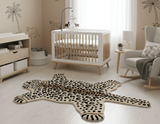 Animal Leopard Beige Hand Tufted 3x5 Wool Area Rug