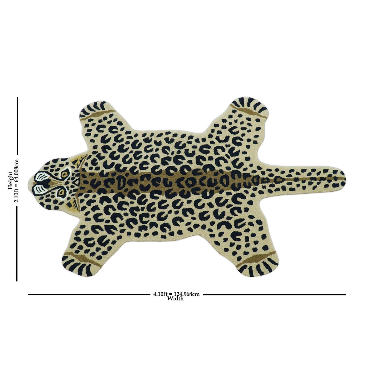 Animal Leopard Beige Hand Tufted 3x5 Wool Area Rug-Parc Decor