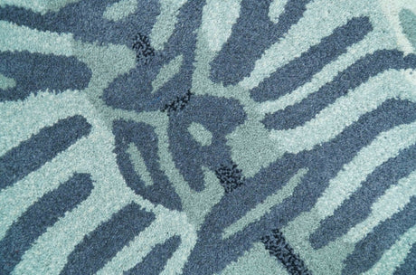 Animal Tiger Blue Hand Tufted 3x5 Wool Area Rug-Parc Decor