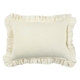 Anita Linen Solid Throw Pillow Cover, Cream Ruffled-Solid Pillows-Parc Decor