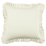 Anita Linen Solid Throw Pillow Cover, Cream Ruffled-Solid Pillows-Parc Decor
