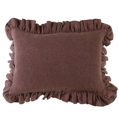 Anita Linen Solid Throw Pillow Cover, Ruby Ruffled-Solid Pillows-Parc Decor