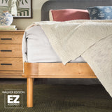 Annette Contemporary Upholstered Headboard Curved Wood Bed Frame-Bedroom-Parc Decor